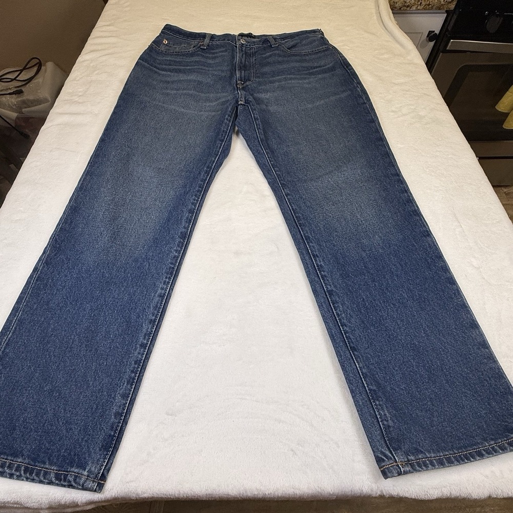 Abercrombie & Fitch Mens 36x30 Athletic Loose Jeans Blue Wide Leg Baggy Denim